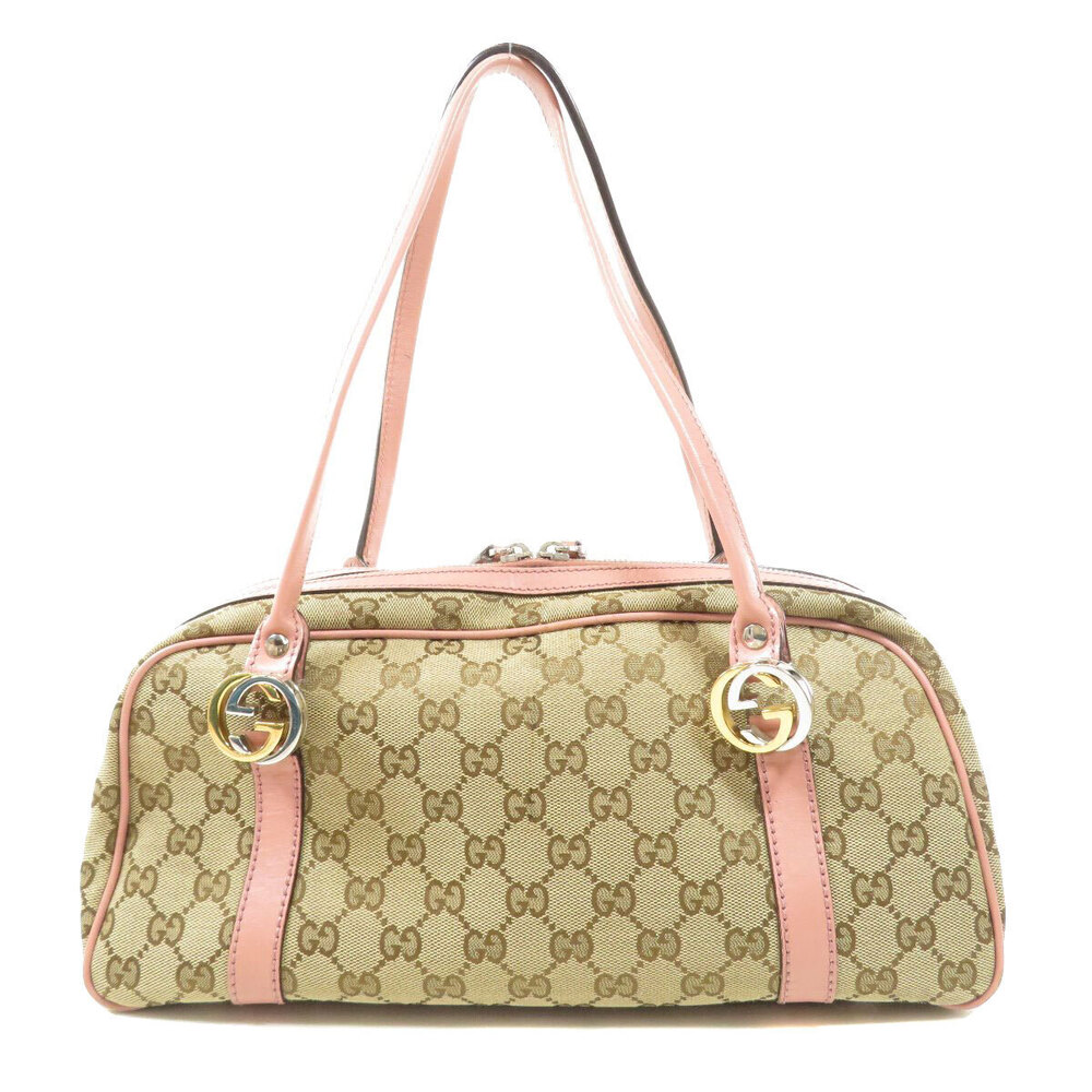 Gucci body Twins leather G Canvas interlocking GG monogrammed Bag